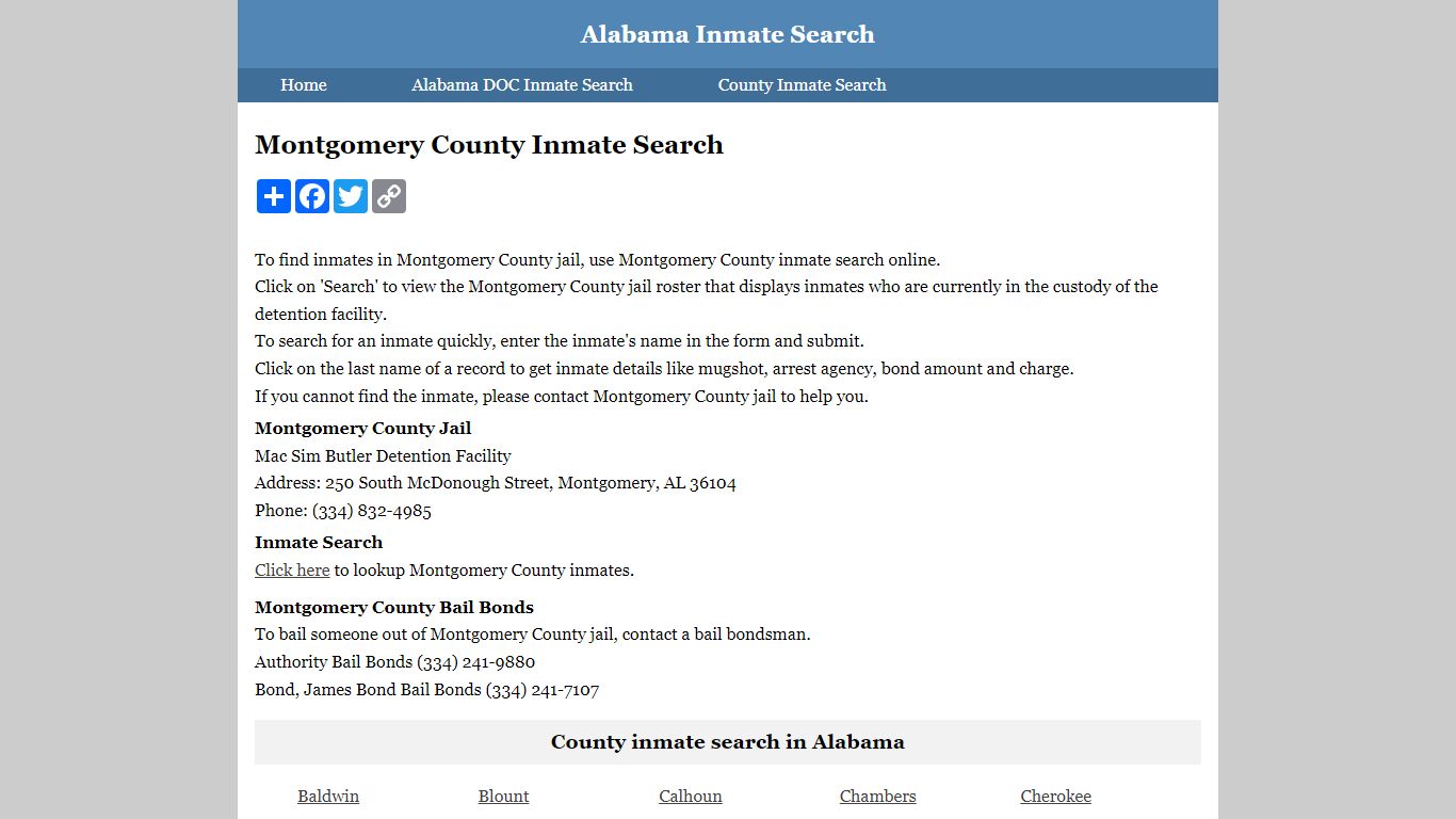 Montgomery County Inmate Search